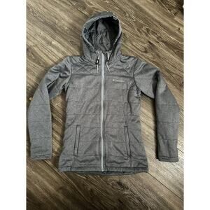 Columbia Jacket Women’s XS Gray Quilted Long Sleeve Zipper Hooded Coat Knit